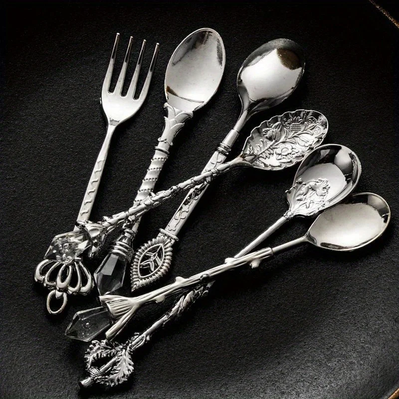 6 buah sendok antik garpu gaya - Kitchen Gadgets Gold ulasan dan harga