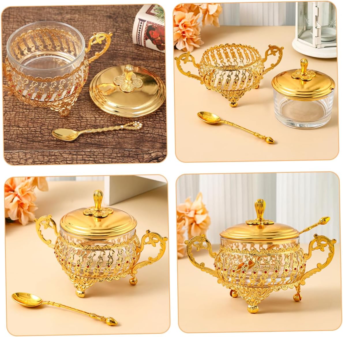 Mangkuk Gula dengan Tutup dan  - Kitchen Gadgets Gold ulasan dan harga